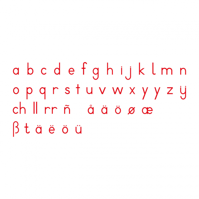 Bộ chữ cái di động cỡ trung bình: Bản in quốc tế - Màu đỏ