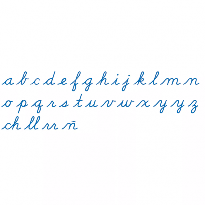 Bảng chữ cái di động cỡ trung bình: Chữ viết tay – Màu xanh dương