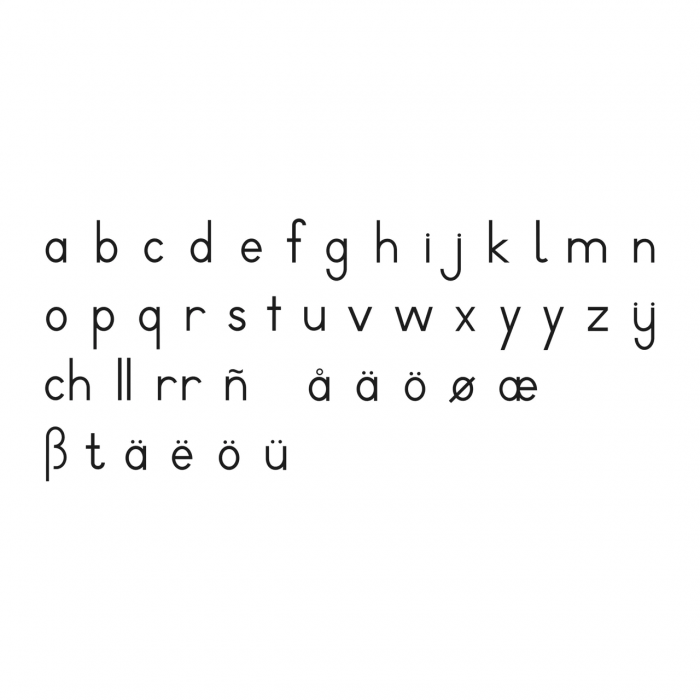 Bảng chữ cái nhỏ có thể di chuyển: Bản in quốc tế - Màu đen